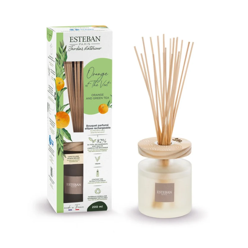 Diffusore di Profumo a Bastoncini Ellipse Arancia e Tè Verde 200 ml ESTEBAN-PARIS