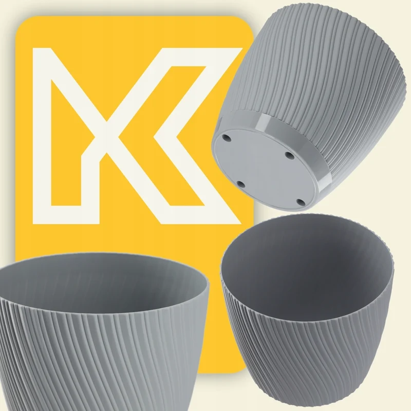 Vaso da fiori KADAX con supporto, coperchio, ciotola rotonda, 17 cm, grigio