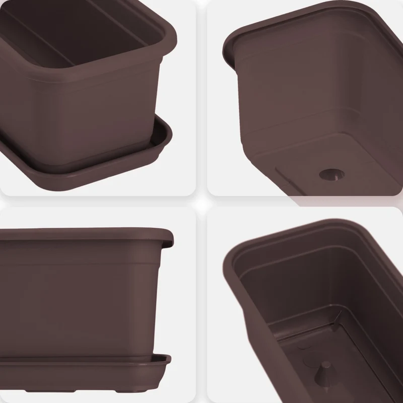 Vaso da fiori rettangolare KADAX per balcone, 80 cm con supporto in plastica.