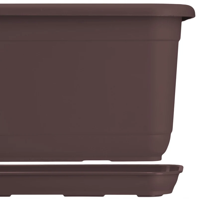 Vaso da fiori rettangolare KADAX per balcone, 80 cm con supporto in plastica.