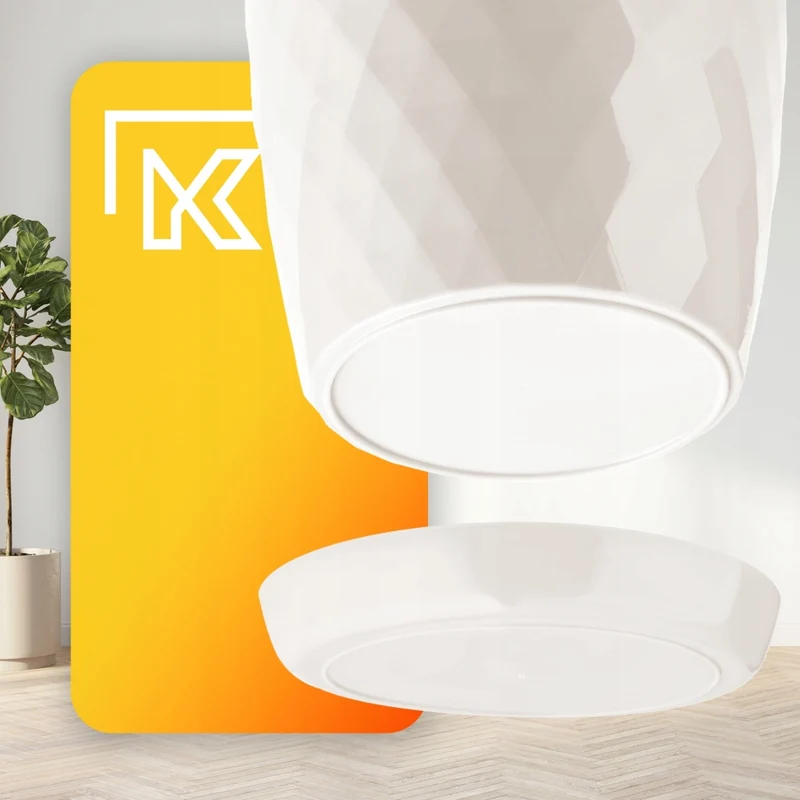 Vaso da fiori KADAX, coprivaso, 18 cm, supporto per fiori, plastica color crema, 3 pezzi.