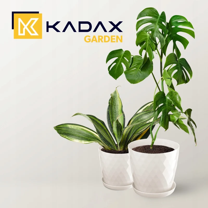Vaso da fiori KADAX, coprivaso, 18 cm, supporto per fiori, plastica color crema, 3 pezzi.