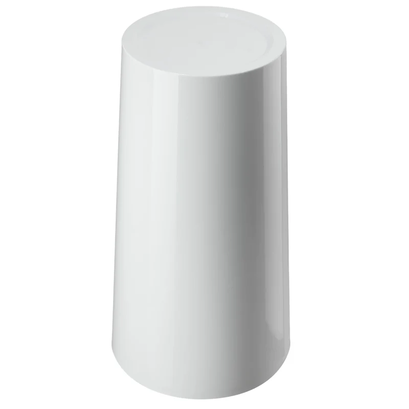 Vaso da fiori KADAX 26 cm con coperchio e inserto, in plastica bianca.