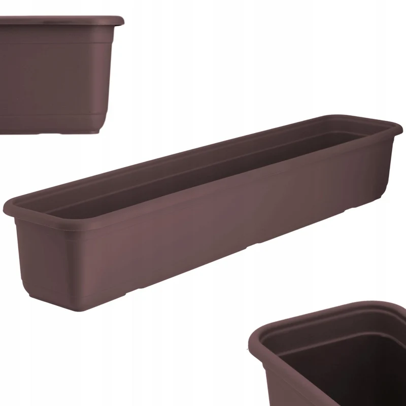 Vaso da fiori rettangolare in plastica KADAX per balcone, 80 cm.
