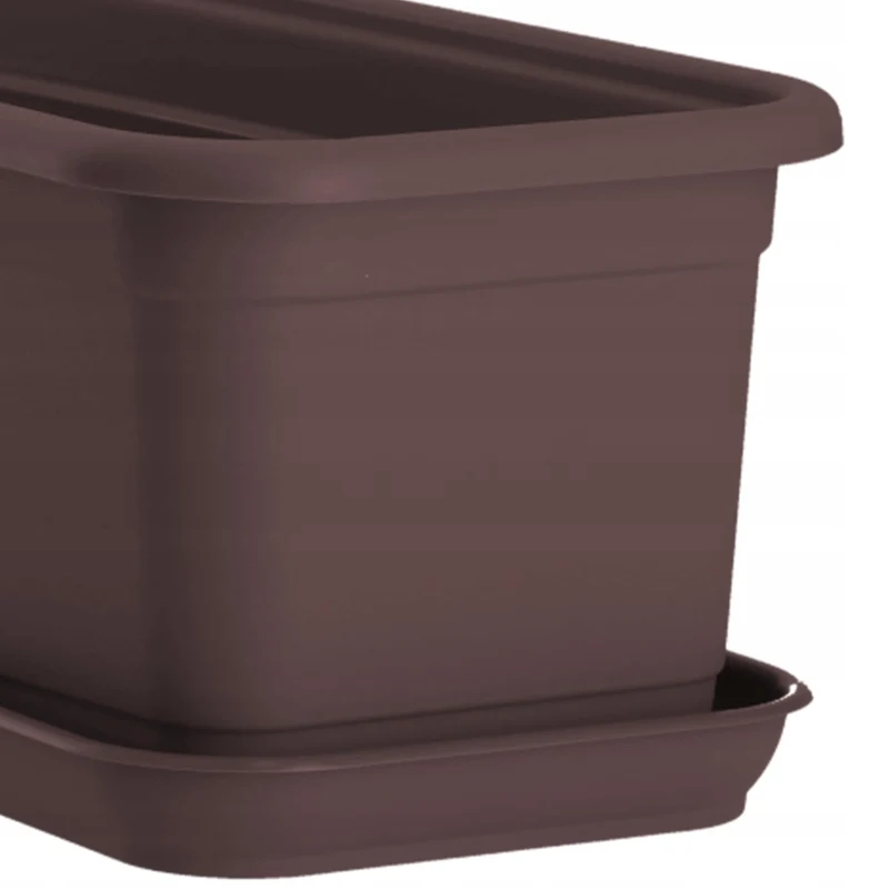 Vaso da fiori rettangolare KADAX per balcone, 80 cm, con supporto e manici.