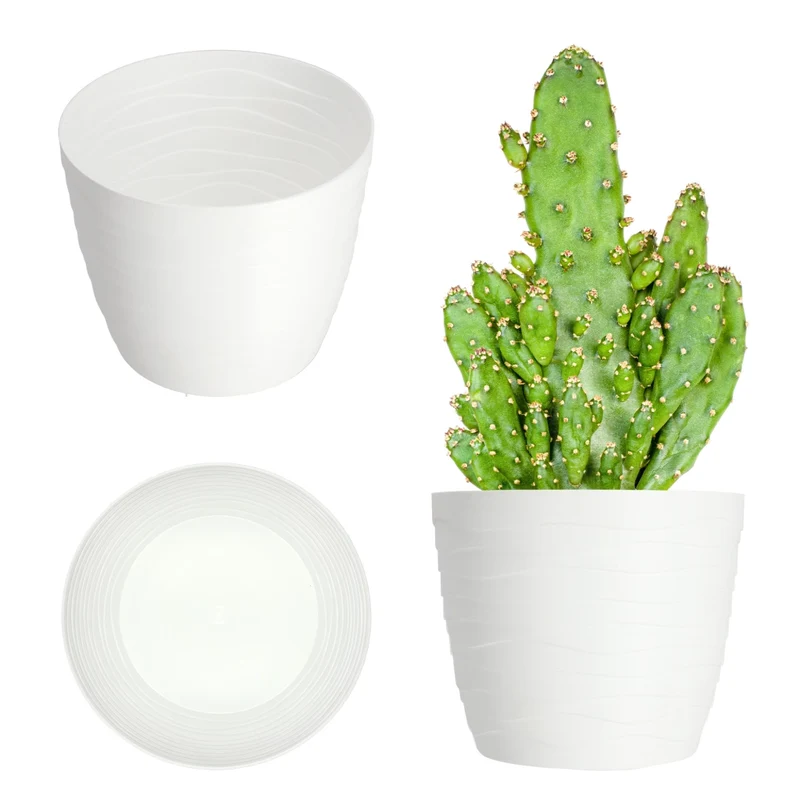 Vaso da fiori KADAX in plastica, rotondo, bianco, per fiori e piante, 19 cm.