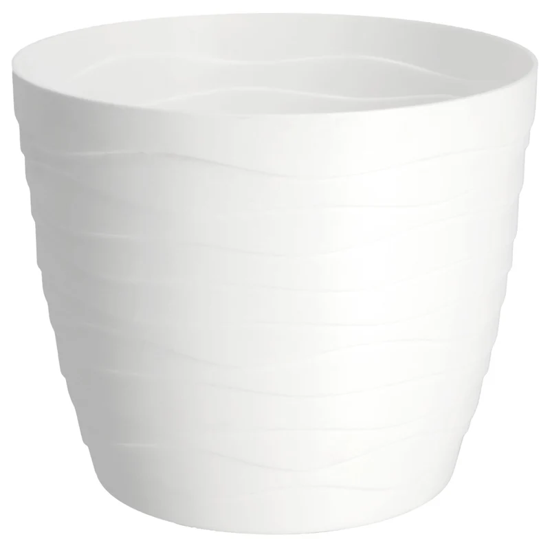 Vaso da fiori KADAX in plastica, rotondo, bianco, per fiori e piante, 19 cm.