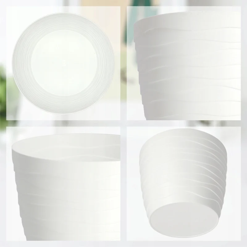 Vaso da fiori KADAX in plastica, rotondo, bianco, per fiori e piante, 19 cm.