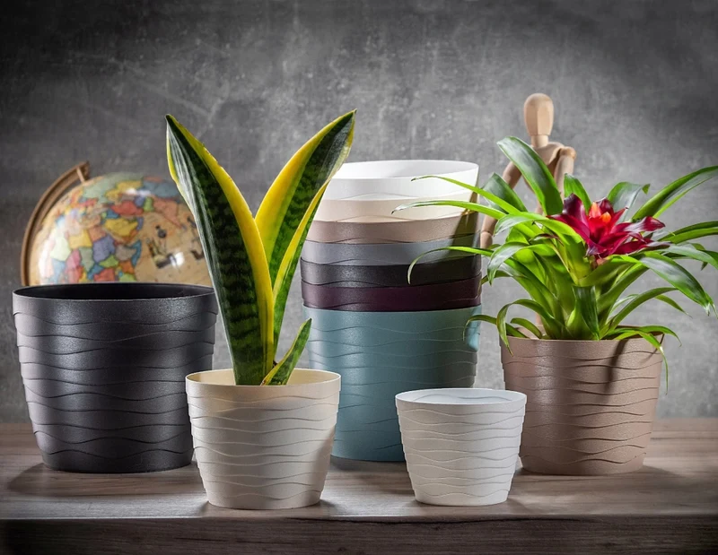 Vaso da fiori KADAX in plastica, rotondo, bianco, per fiori e piante, 19 cm.
