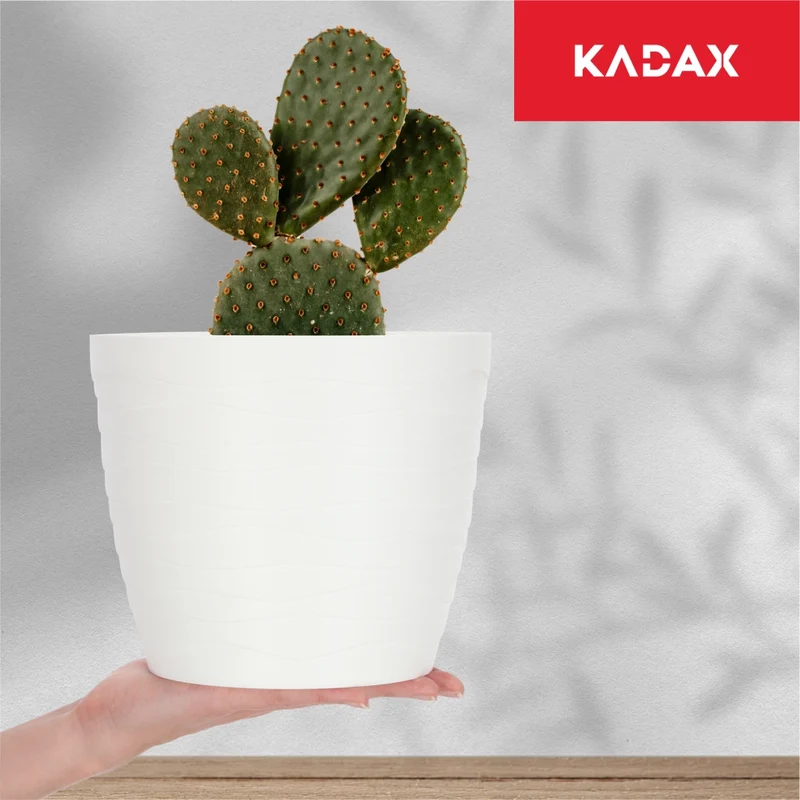 Vaso da fiori KADAX in plastica, rotondo, bianco, per fiori e piante, 19 cm.