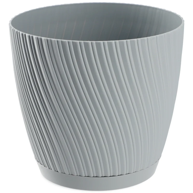 Vaso da fiori KADAX con supporto, coperchio, ciotola rotonda, 13 cm, grigio