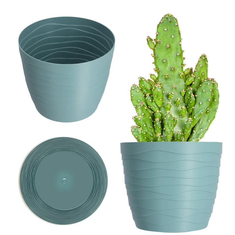 Vaso da fiori KADAX, coprivaso rotondo verde da 11 cm in plastica