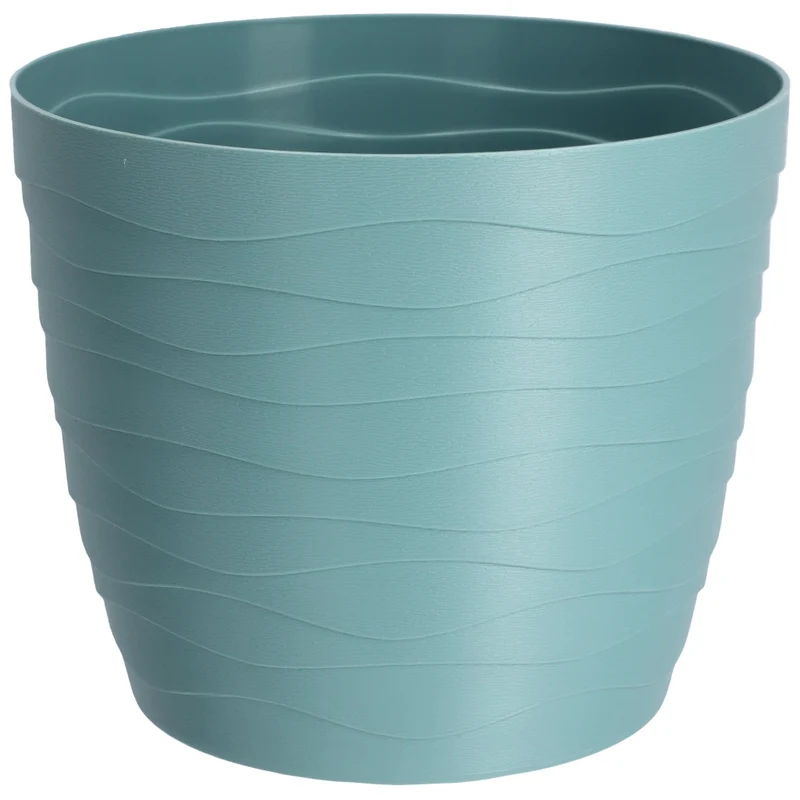 Vaso da fiori KADAX, coprivaso rotondo verde da 11 cm in plastica