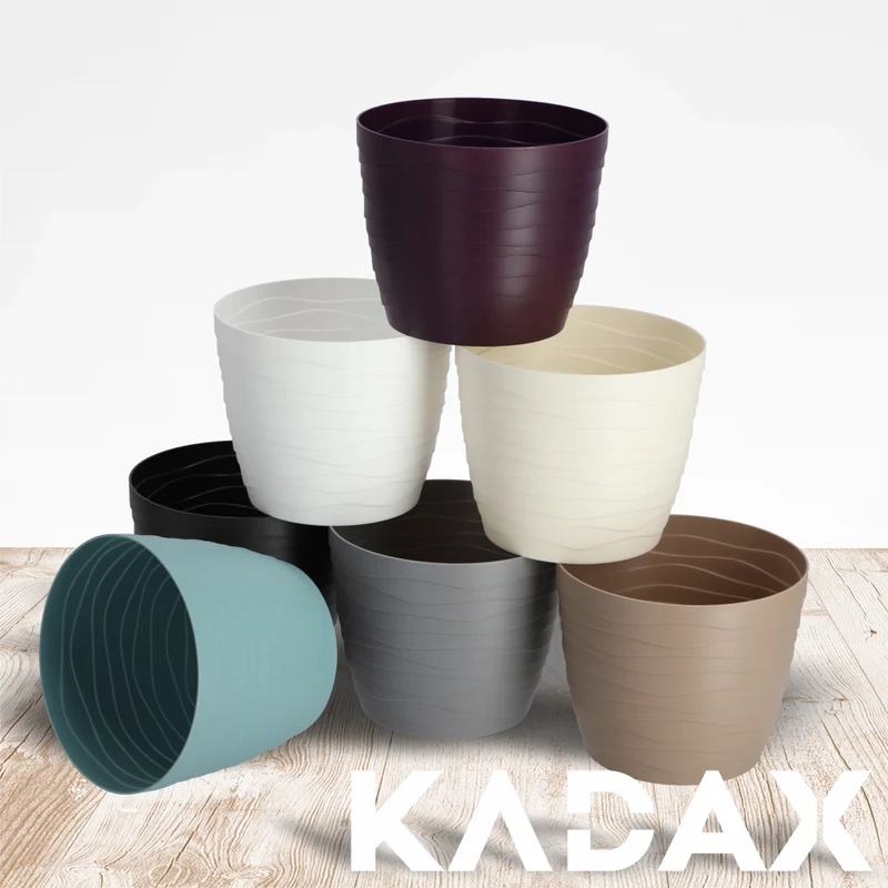 Vaso da fiori KADAX, coprivaso rotondo verde da 11 cm in plastica