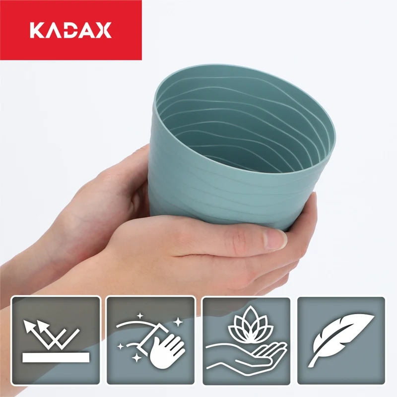 Vaso da fiori KADAX, coprivaso rotondo verde da 11 cm in plastica