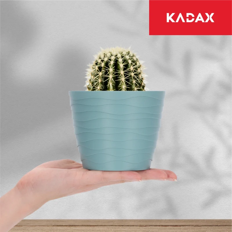 Vaso da fiori KADAX, coprivaso rotondo verde da 11 cm in plastica