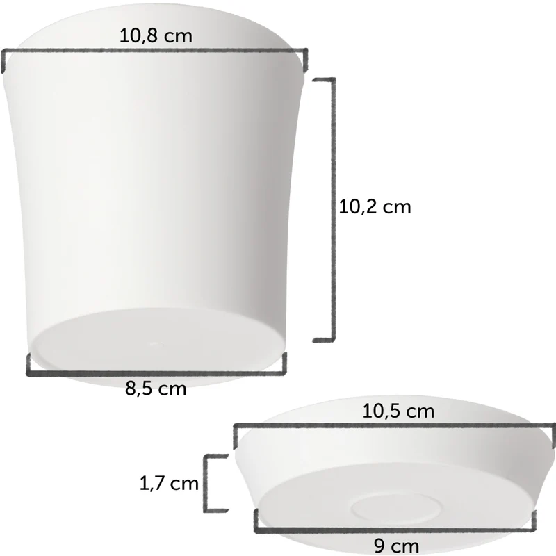 Vaso da fiori KADAX con supporto, coperchio, ciotola rotonda, 11 cm, bianco