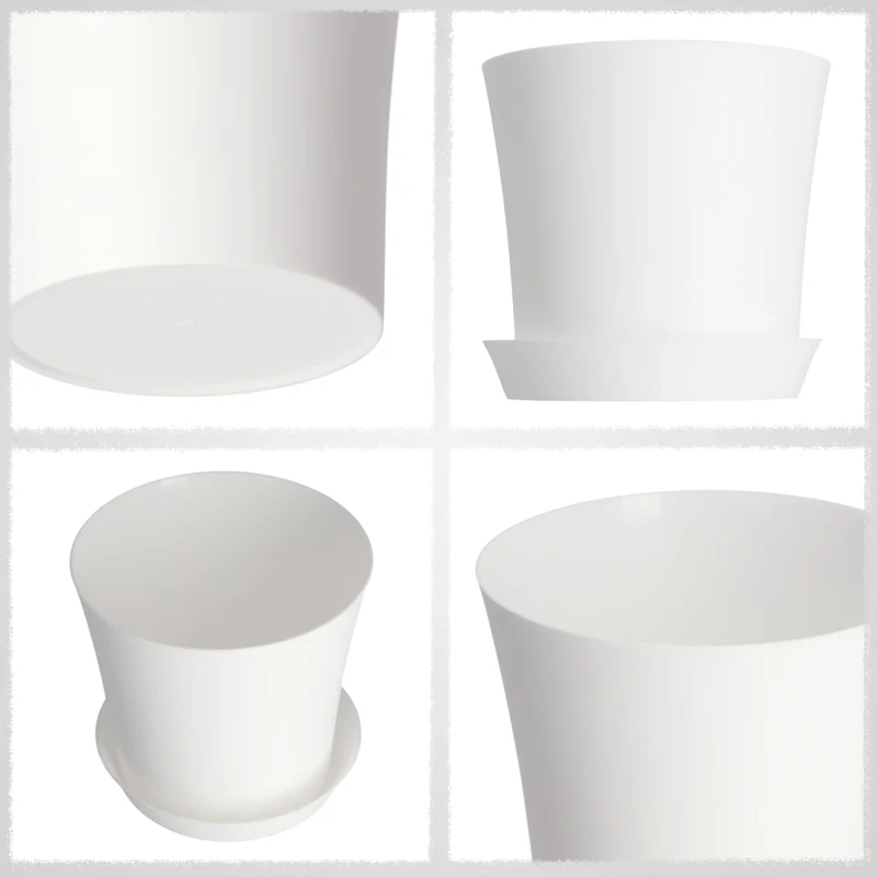 Vaso da fiori KADAX con supporto, coperchio, ciotola rotonda, 11 cm, bianco