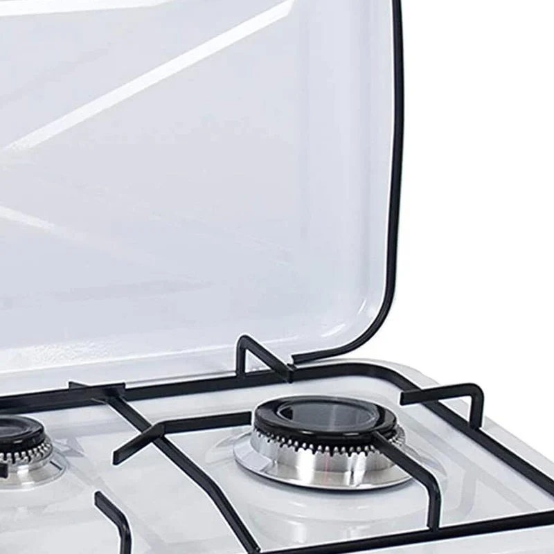 Fornello Cucina a Gas per Esterno con 3 Fuochi con Regolatori di Potenza Bianco