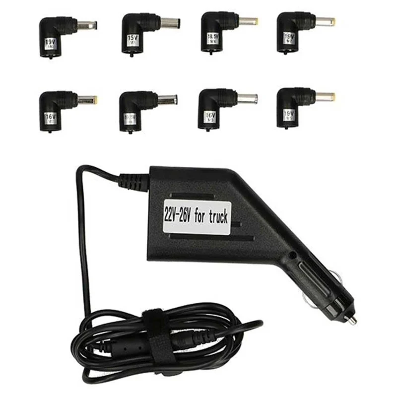 Caricabatteria Auto 12V Pc Laptop Computer Portatile Alimentatore ad 8 Jack 90W
