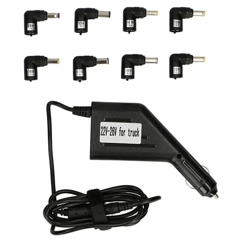 Caricabatteria Auto 12V Pc Laptop Computer Portatile Alimentatore ad 8 Jack 90W