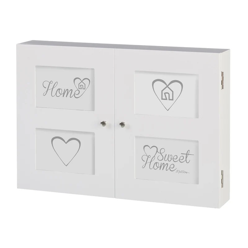 Copri Contatore Elettrico Con Porta Foto 4 Posti In Legno MDF Bianco 46x8x32cm