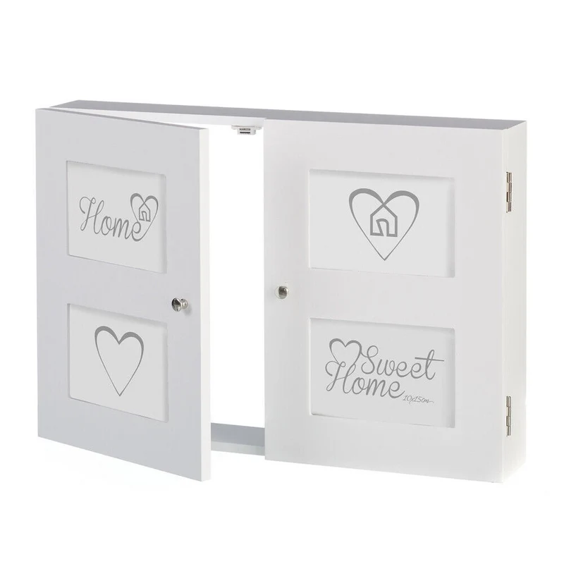 Copri Contatore Elettrico Con Porta Foto 4 Posti In Legno MDF Bianco 46x8x32cm