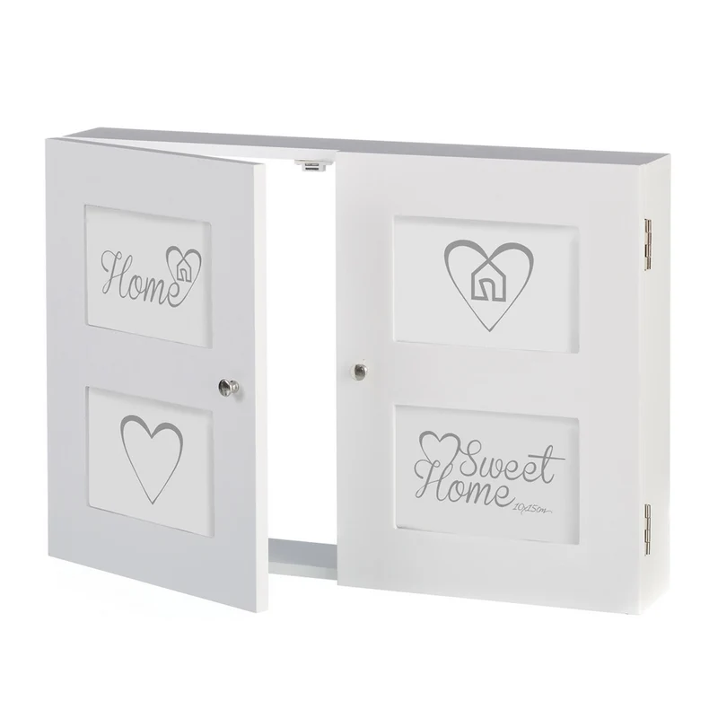 Copri Contatore Elettrico Con Porta Foto 4 Posti In Legno MDF Bianco 46x8x32cm