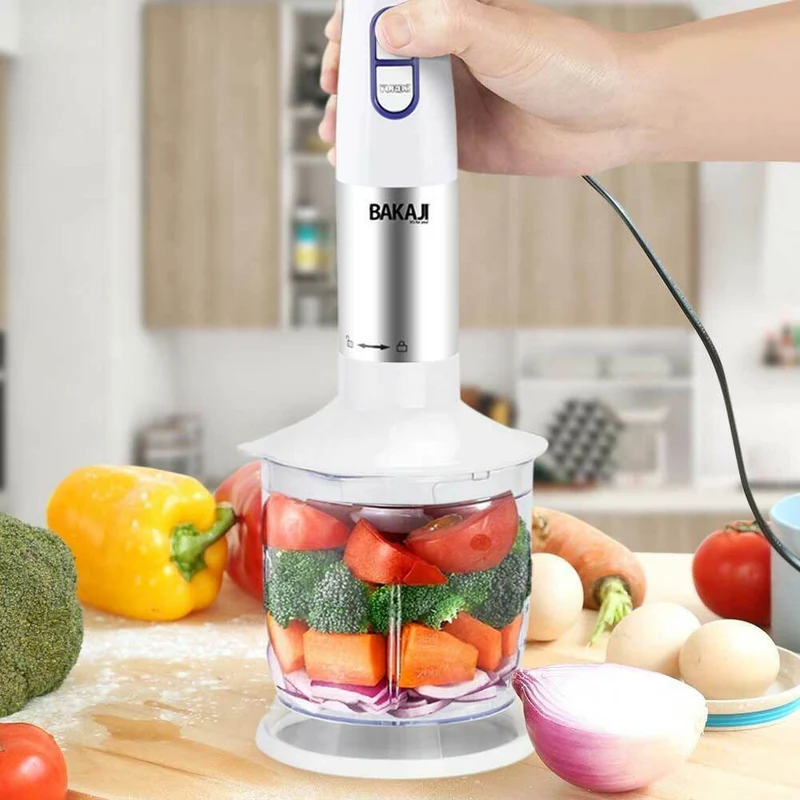 Frullatore ad Immersione 3in1 Lame Acciaio 600W 6 Velocita Sbattitore Tritatutto