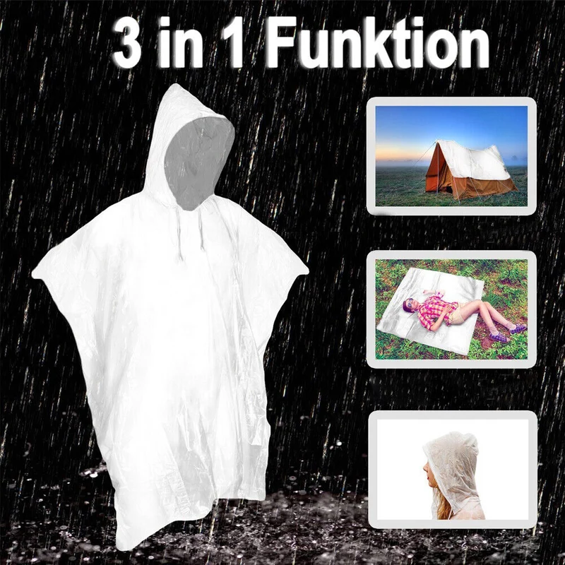 Poncho Mantella Impermeabile Antipioggia Giacca Anti Pioggia PVC con Cappuccio
