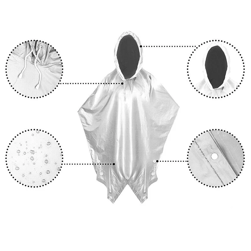 Poncho Mantella Impermeabile Antipioggia Giacca Anti Pioggia PVC con Cappuccio