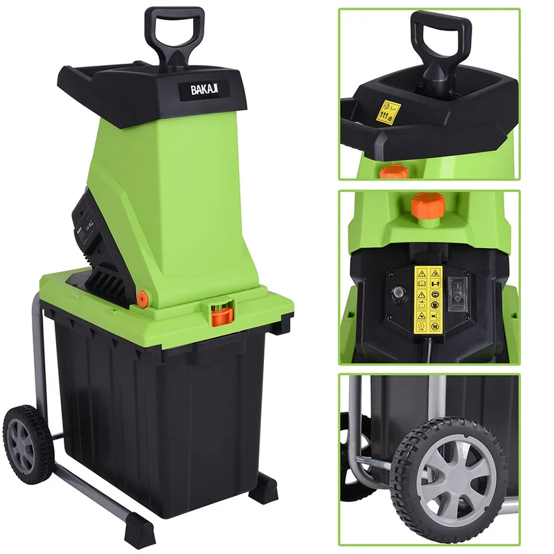Biotrituratore Elettrico Tritafoglie 2500W Trituratore Compostaggio Foglie 50LT