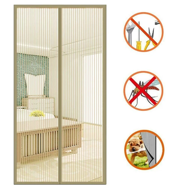 Tenda Zanzariera Magnetica Calamita Ermetica Porta Finestre Camper 140x240 Beige