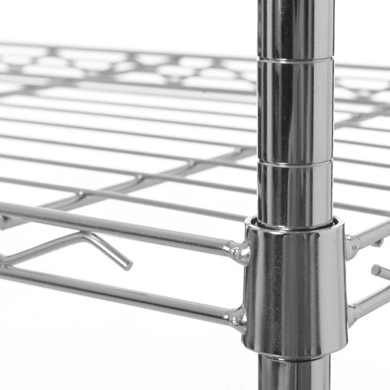 Scaffalatura Mobile Libreria Scaffale in Metallo Cromato 3 Scaffali 75x35x75cm