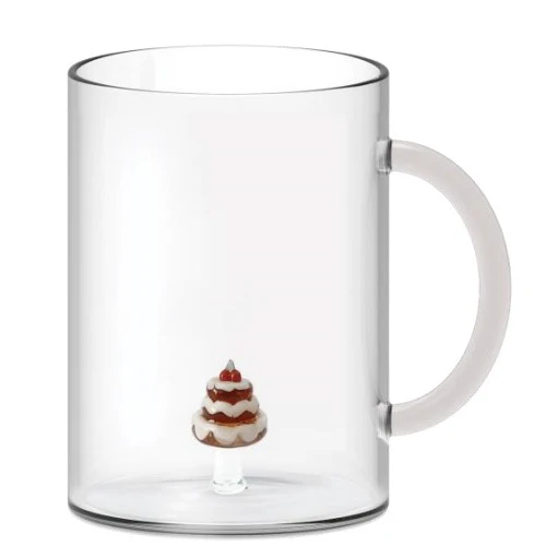 TAZZA MUG IN VETRO BOROSILICATO TORTA 420ML LINEA MONTEREY