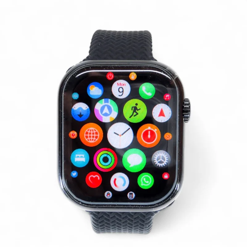 Smartwatch orologio touch digitale premium black con display e cinturino 42-49 mm