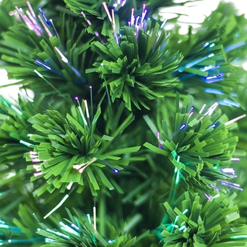 Albero di natale a fibre ottiche con base in plastica uso interno h45 cm illuminazione a batteria
