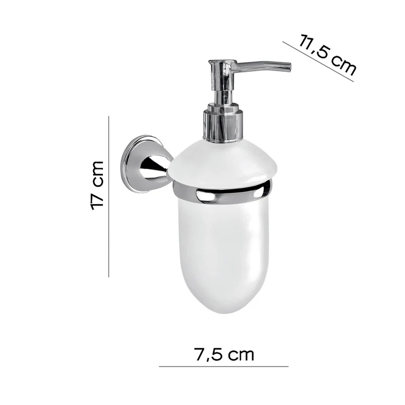 Dosasapone con contenitore in vetro temperato 7x11xH17 cm Genziana