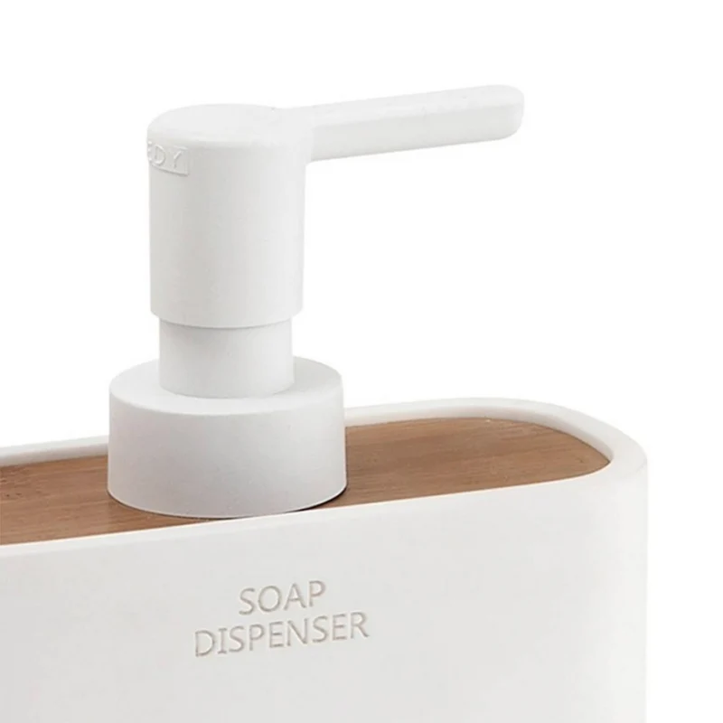 Dosasapone con erogatore in resina e bamboo bianca Ninfea