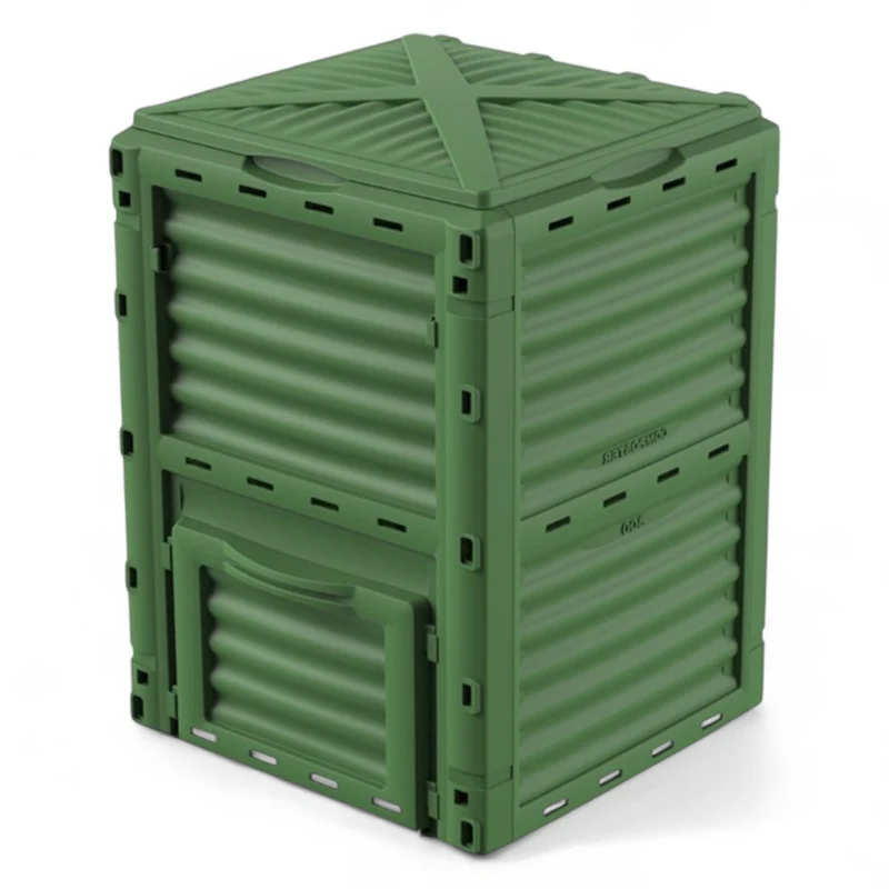 Compostiera da giardino 300 litri in resina verde