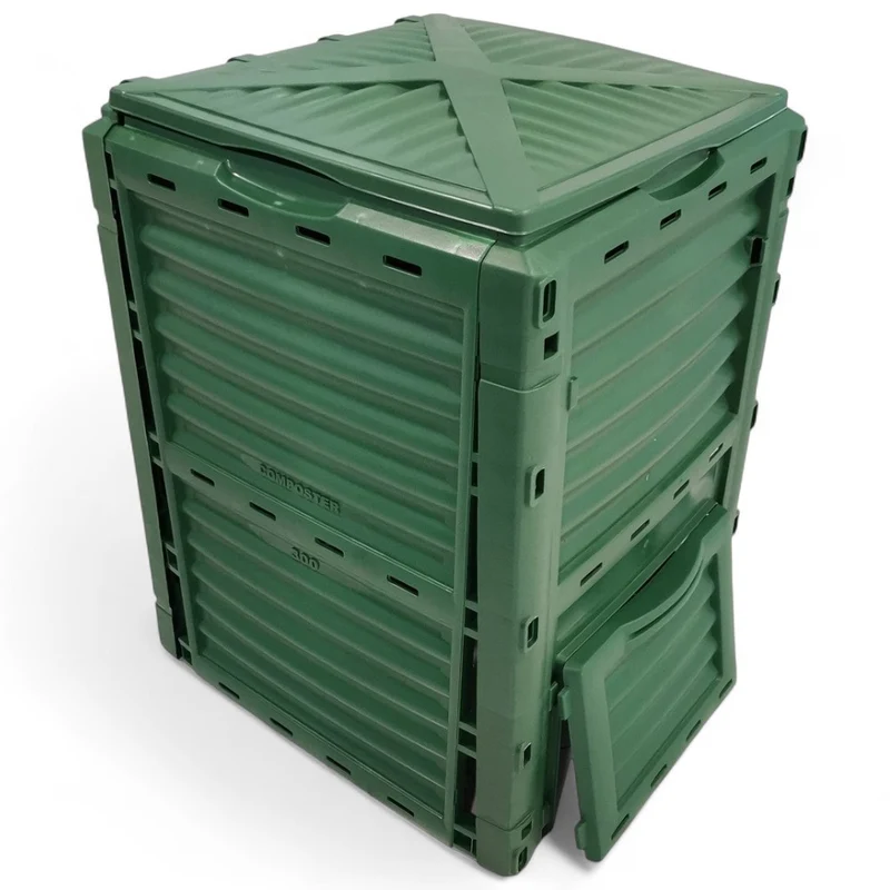 Compostiera da giardino 300 litri in resina verde