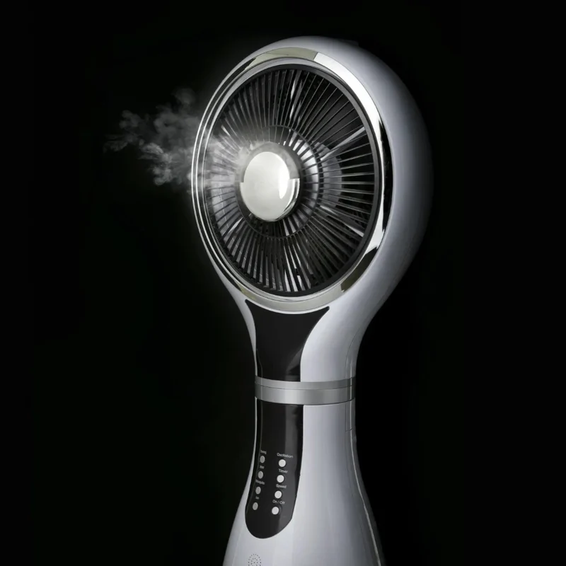 Ventilatore con nebulizzatore 2.3 lt. con 5 pale a 3 velocità e ventilazioni 80 Watt