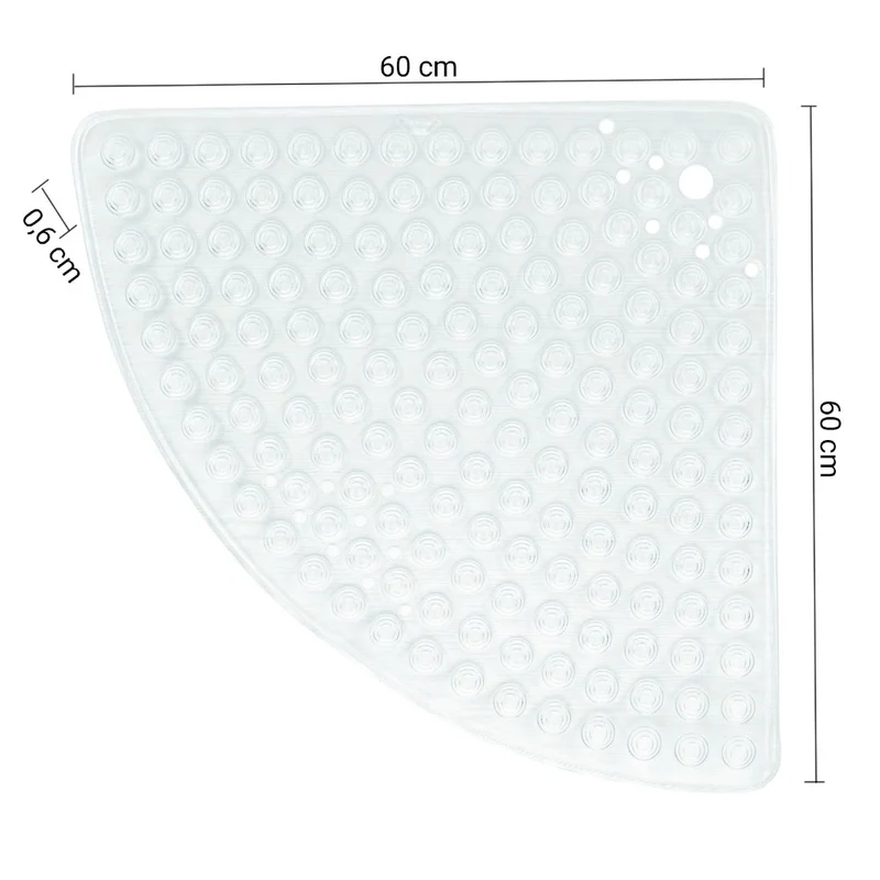 Tappeto doccia antiscivolo semicircolare trasparente 60x60 Cm