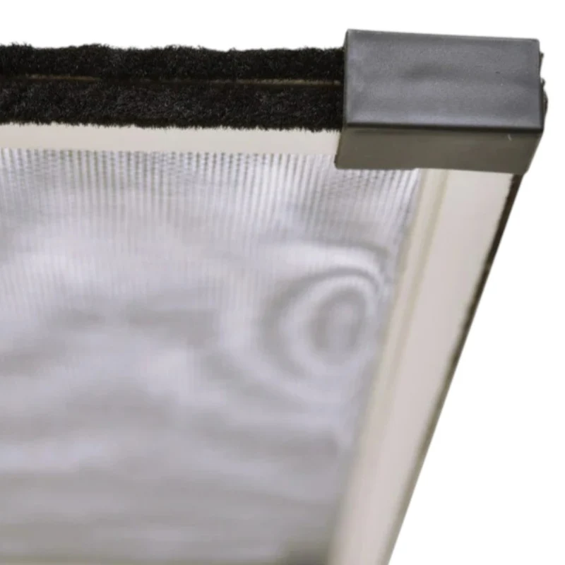 Zanzariera a pannello in fibra con telaio componibile in alluminio colore alluminio rete grigia