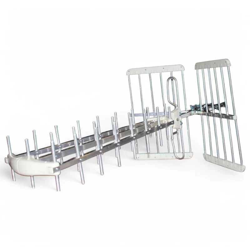 Antenna digitale terrestre esterno 38 elementi banda uhf 5g lte alluminio plastica bianca dvb-t2 hevc main 10 hd uhd
