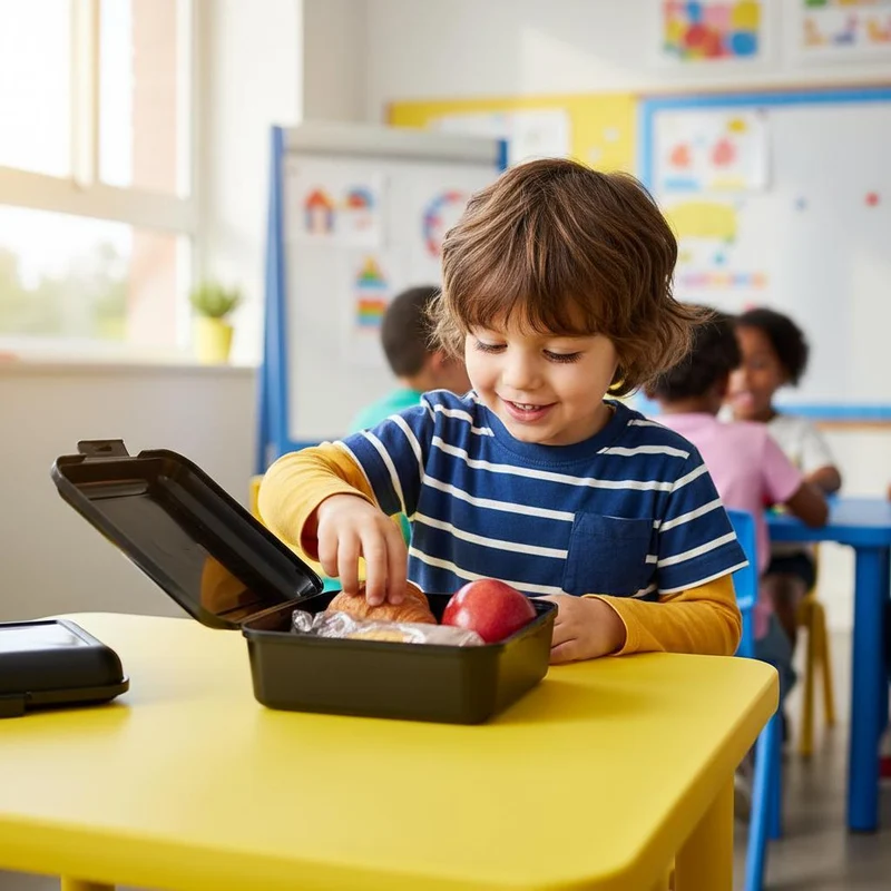 Lunch Box Nero Portamerenda Scuola Bambini