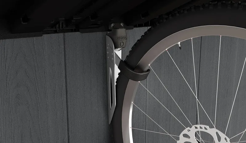 Porta Bicicletta Keter Gancio Universale Capacità 35 kg in Acciaio Grigio e Nero