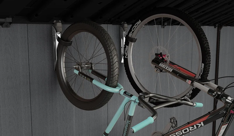 Porta Bicicletta Keter Gancio Universale Capacità 35 kg in Acciaio Grigio e Nero