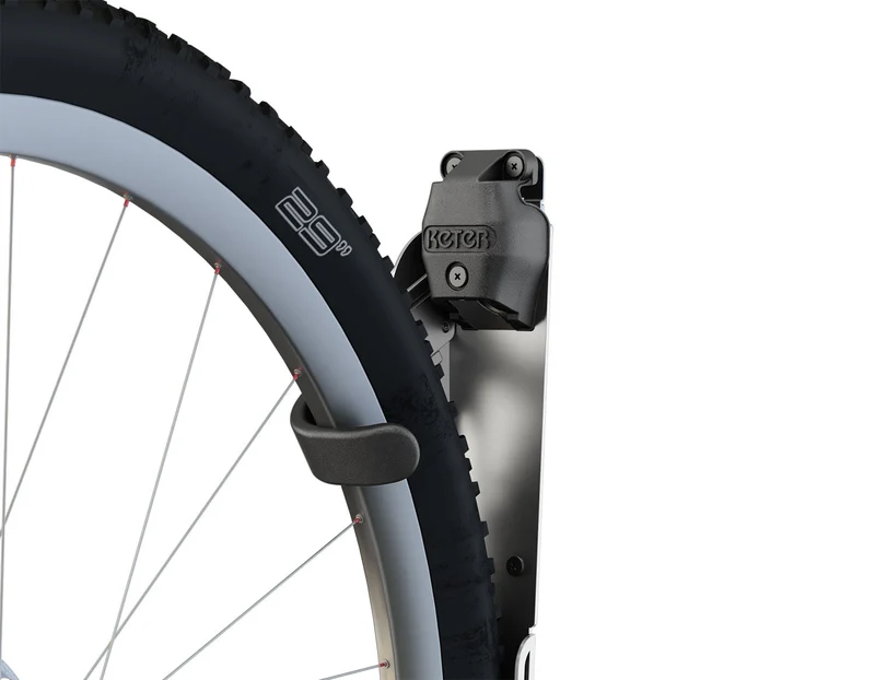 Porta Bicicletta Keter Gancio Universale Capacità 35 kg in Acciaio Grigio e Nero