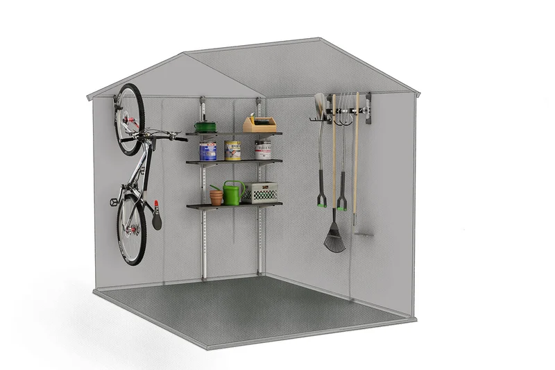 Porta Bicicletta Keter Gancio Universale Capacità 35 kg in Acciaio Grigio e Nero